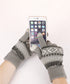 スマホ対応ジャガード手袋 ノルディック柄 裏微起毛 暖かい手袋 レディース 北欧風 5本指ニットグローブ タッチパネル対応 ニット手袋 あったか 幾何学模様手袋冬 1MAJ-001