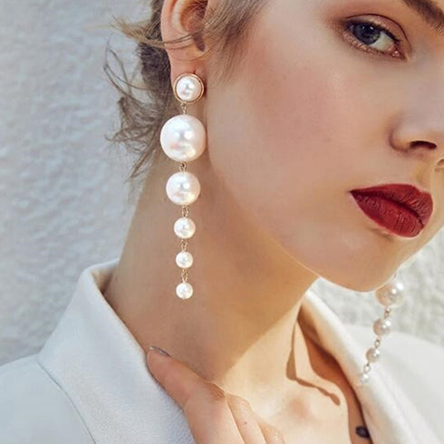 ロングピアス レディース パール ロングピアス レディース パール 揺れるピアス 長め 大ぶり 秋冬 女子会 1MENGDD-001