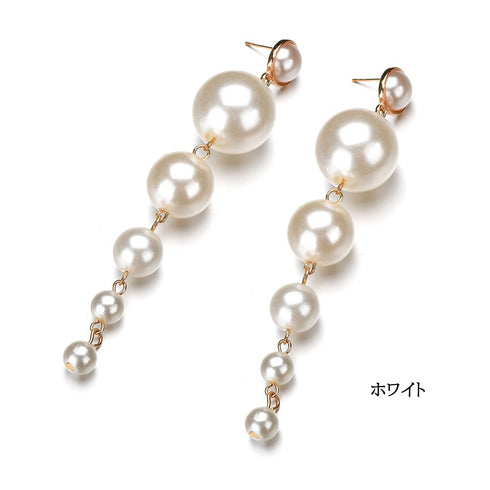 ロングピアス レディース パール ロングピアス レディース パール 揺れるピアス 長め 大ぶり 秋冬 女子会 1MENGDD-001