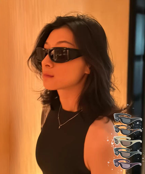 オーバルサイバーサングラス小顔見え韓国風 おしゃれY2Kサングラス セルフレームレトロ眼鏡 紫外線対策アイウェア 度なしめがね べっ甲風サングラス伊達メガネ日よけ 1MIMAN-005
