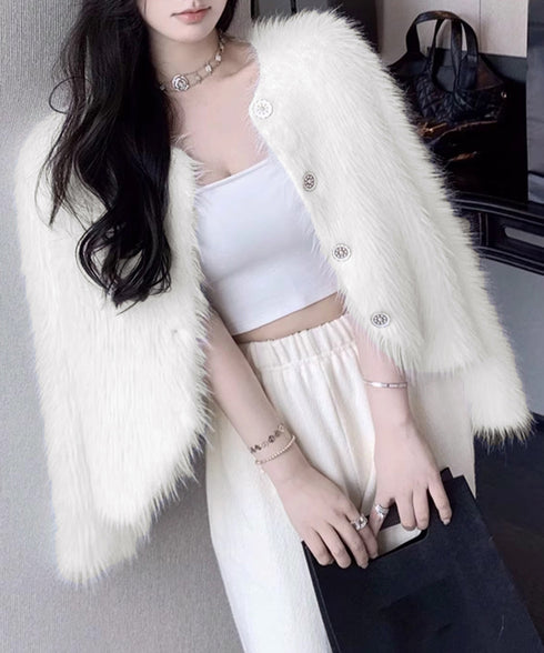 シャギーニットカーディガンふわふわ秋冬服 レディース 大人可愛い フェザーヤーンカーディガン フェイクファーニットジャケットきれいめニット羽織 長袖ライトアウター 1MRJ-011