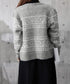 ノルディック柄ニットカーディガン 北欧風 ニットアウター レディース カジュアル秋冬ニットクルーネック レトロニットトップスジャカードセーター 着やせ前開きニット 1MRJ-013
