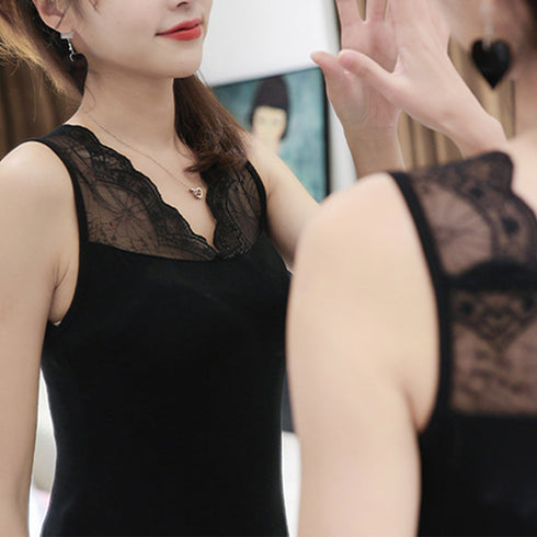 レース タンクトップ vネック レース タンクトップ vネック インナー レースキャミソール ペチコート 透け防止 1RIRIT-017