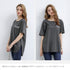 ロングtシャツ レディース 韓国 ロゴT 英字ロゴカットソー サイドスリット 体型カバー ゆったりトップス 半袖プルオーバー ビッグシルエット おしゃれ 夏服 1RIRIT-028