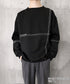 配色ステッチビッグロンT長袖メンズ韓国風 ドロップショルダー メンズTシャツ モード系オーバーサイズ長袖カットソー ルーズシルエット ストリートトップス ゆったり 1SHU-001