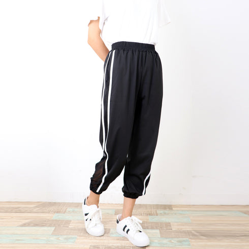 サイドライン パンツ レディース サイドライン パンツ レディース ジャージパンツ ウエストゴム ヨガパンツ カジュアル 黒 ジョガーパンツ リラックス 1SUIFAN-004