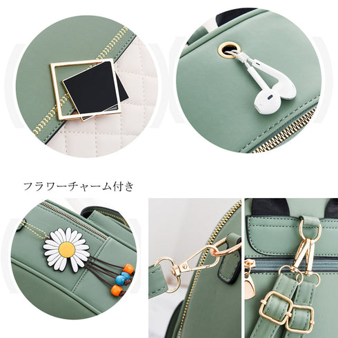 ミニリュック バイカラー レディース ミニリュック バイカラー レディース 3way おしゃれ リュックサック 小さめ バックパック フェイクレザー 1TENGDA-004