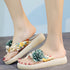 ビーチサンダル 造花飾り トングサンダル ローヒール 滑り止めサンダル 疲れない リゾートスリッパ 温泉 軽量 厚底サンダル ボヘミアン風 コンフォートサンダル海 1WLONG-002