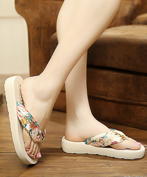 トングサンダル レディースビーチサンダル 軽量ビーサン美脚 ぺたんこ スリッパサンダル 歩きやすい ボヘミア風夏靴 フラットサンダル大人可愛い リゾートスリッパ夏 1WLONG-003