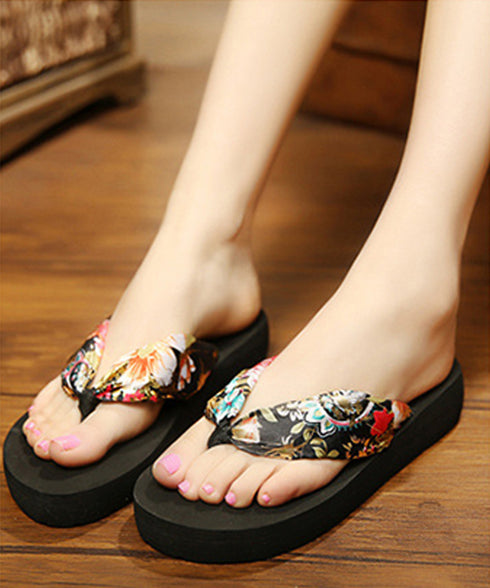 トングサンダル レディースビーチサンダル 軽量ビーサン美脚 ぺたんこ スリッパサンダル 歩きやすい ボヘミア風夏靴 フラットサンダル大人可愛い リゾートスリッパ夏 1WLONG-003