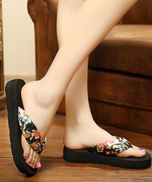 トングサンダル レディースビーチサンダル 軽量ビーサン美脚 ぺたんこ スリッパサンダル 歩きやすい ボヘミア風夏靴 フラットサンダル大人可愛い リゾートスリッパ夏 1WLONG-003