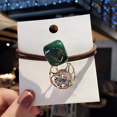 おしゃれ ヘアゴム 5本セット韓国風ゴム お洒落大人可愛い カラービーズ髪ゴム お出かけ髪留め 髪飾り ヘアアレンジ まとめ髪普段使い ヘアアクセサリーリングゴム 1WUTOU-001