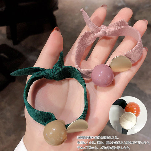 ヘアゴム 5本セットヘアアクセサリー人気 カラーボール メタルプレート 平ゴムセット 髪飾り カジュアル まとめ髪 カラーゴム結ぶ 髪留めヘアポニー ブレスレット 1WUTOU-002