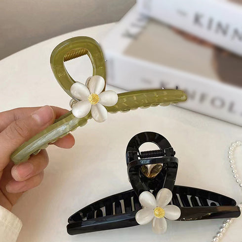 花 ヘアクリップ 大きめ バンスクリップ フラワーモチーフ ヘアアクセサリー しっかり挟める髪留め レディース 髪飾り オルチャン ヘアアレンジ 大人かわいい 1WUTOU-005