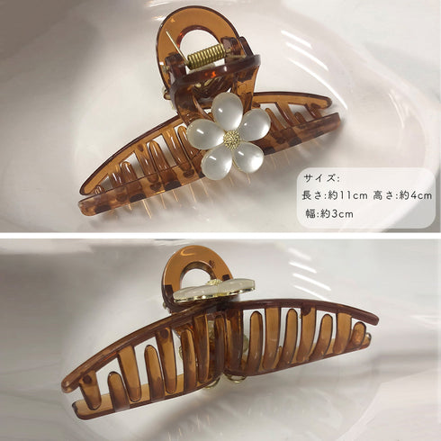 花 ヘアクリップ 大きめ バンスクリップ フラワーモチーフ ヘアアクセサリー しっかり挟める髪留め レディース 髪飾り オルチャン ヘアアレンジ 大人かわいい 1WUTOU-005