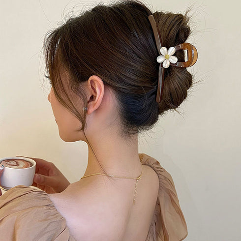 花 ヘアクリップ 大きめ バンスクリップ フラワーモチーフ ヘアアクセサリー しっかり挟める髪留め レディース 髪飾り オルチャン ヘアアレンジ 大人かわいい 1WUTOU-005