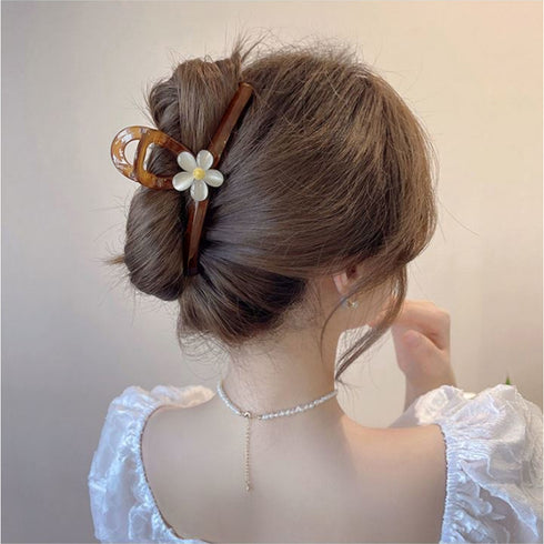 花 ヘアクリップ 大きめ バンスクリップ フラワーモチーフ ヘアアクセサリー しっかり挟める髪留め レディース 髪飾り オルチャン ヘアアレンジ 大人かわいい 1WUTOU-005