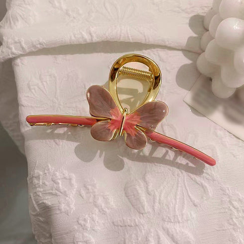 バンスクリップ 大きめ 蝶々ヘアクリップ 韓国風 大人可愛い ヘアクリップ 髪留め おしゃれ髪飾り まとめ髪 かわいい ヘアアクセサリー しっかり留まる 簡単挟む 1WUTOU-006