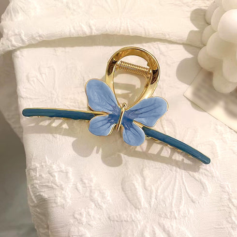 バンスクリップ 大きめ 蝶々ヘアクリップ 韓国風 大人可愛い ヘアクリップ 髪留め おしゃれ髪飾り まとめ髪 かわいい ヘアアクセサリー しっかり留まる 簡単挟む 1WUTOU-006