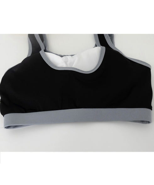 フィットネス水着セット 体型カバー着やせ 水着レディース スイムウェア ショートパンツ スポーツブラ 日焼け対策 ロゴラッシュガード 水着3点セット タンキニ水着 1WUZX-003