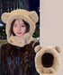 くま耳帽子韓国風ニットキャップファー帽子 ボア帽子もこもこ 暖かいニット帽熊耳 モフモフアニマル帽子大人可愛い 小顔帽子レディース秋冬 おしゃれ 防寒対策帽子人気 1XBSHANG-001