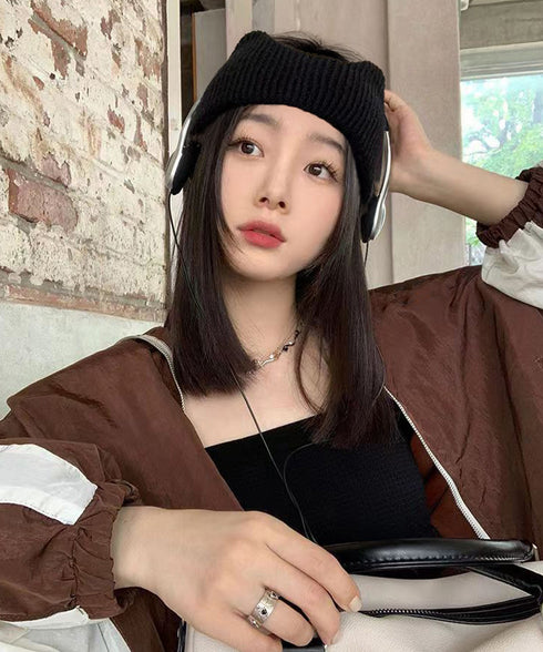 猫耳リブニットヘアバンド 幅広い 髪留め レディース 洗顔髪飾り 無地 スポーツヘアバンド ヨガ ダンス 可愛いニットターバン お風呂上り カジュアルヘアアレンジ 1XIAOMJ-001