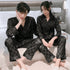 ペアパジャマ ルームウェア セット韓国風 長袖 部屋着 ペアルック カップル 夫婦 お揃い パジャマ シルクタッチ ゆったり 上下セットアップ 寝巻きレディース 1XINZ-001