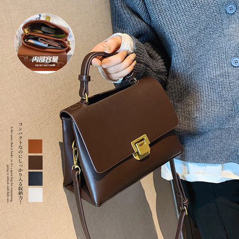 ショルダーバッグ レディース 斜め掛け スクエアバッグ 小さめ フェイクレザー 2way ハンドバッグ 大人かわいい 2層収納 肩掛けカバン カジュアル 軽量 1XIUF-031