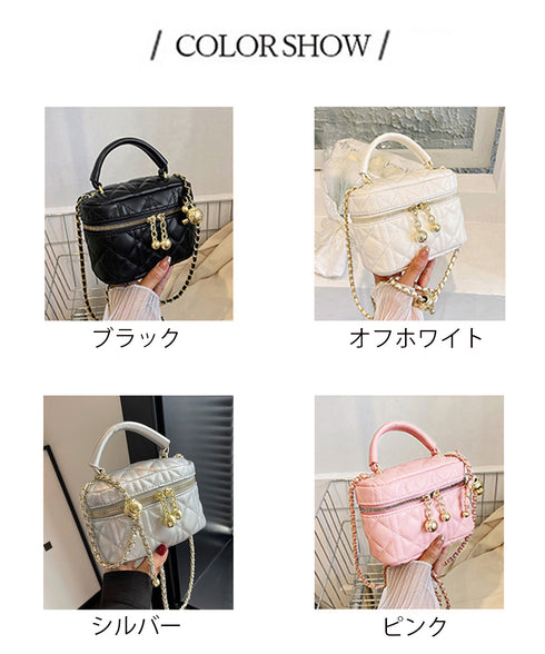 キルティングショルダーバッグ ミニバッグ レディース キルティング バニティポシェット チェーンバッグ 小さめ 斜めがけ コンパクト 大人かわいいバニティーバック 1XIUF-057