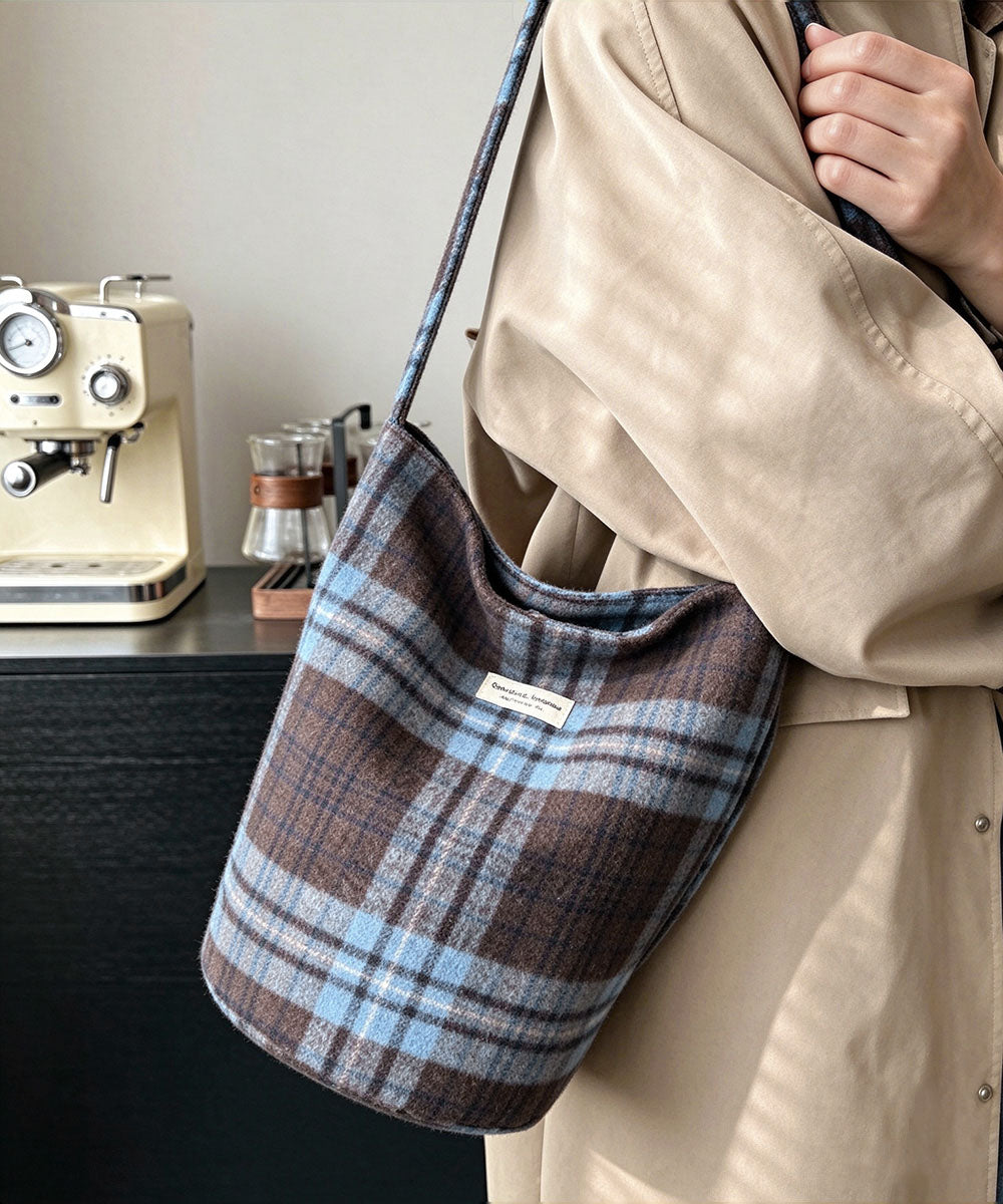 レトロチェックショルダーバッグ肩掛け秋冬