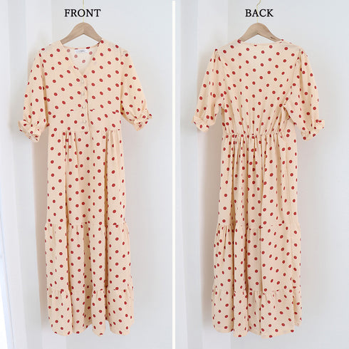 ティアード ワンピース レディース 春夏 ロングワンピ 薄手 Vネック フレアワンピース 春夏コーデ 花柄ワンピ 半袖 フリル袖 リゾートワンピース 体型カバー 1YDG-001