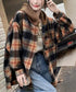 チェックフードシャツ レイヤード風シャツ オーバーサイズ チェックシャツレディース 重ね着風 パーカーシャツ 長袖秋冬服 韓国風ライトアウター ネルシャツアウター 1YGL-003