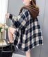 チェックフードシャツ レイヤード風シャツ オーバーサイズ チェックシャツレディース 重ね着風 パーカーシャツ 長袖秋冬服 韓国風ライトアウター ネルシャツアウター 1YGL-003
