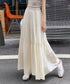 ティアードロングスカート レディース春夏 ハイウエストプリーツスカート 体型カバーボトムス ウエストゴム 切り替えフレアスカート きれいめ大人可愛いマキシスカート 1YIMEIKA-001