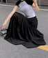 ティアードロングスカート レディース春夏 ハイウエストプリーツスカート 体型カバーボトムス ウエストゴム 切り替えフレアスカート きれいめ大人可愛いマキシスカート 1YIMEIKA-001