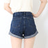 デニム ショートパンツ レディース デニム ショートパンツ レディース 裾ロールアップ ホットパンツ ウエストゴム カジュアル ジーンズ 美脚ショーパン 1YIXR-003