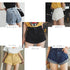 デニム ショートパンツ レディース デニム ショートパンツ レディース 裾ロールアップ ホットパンツ ウエストゴム カジュアル ジーンズ 美脚ショーパン 1YIXR-003