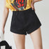 デニム ショートパンツ レディース デニム ショートパンツ レディース 裾ロールアップ ホットパンツ ウエストゴム カジュアル ジーンズ 美脚ショーパン 1YIXR-003