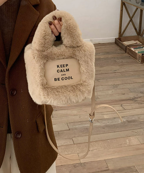 エコファーバッグ 秋冬 ミニトートバッグ 可愛い ミニハンドバッグ 軽量 レディース おしゃれ ショルダーバッグ 斜め掛け 小さめ ふわふわ 手提げカバンもこもこ 1YLXMSI-001