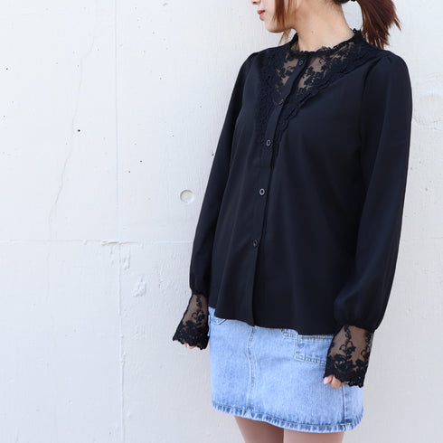 シャツ ブラウス レディース 刺繍 シャツ ブラウス レディース 刺繍 レースブラウス トップス 長袖 シャツ 大人セレブ カットソー 1YUJIAN-001