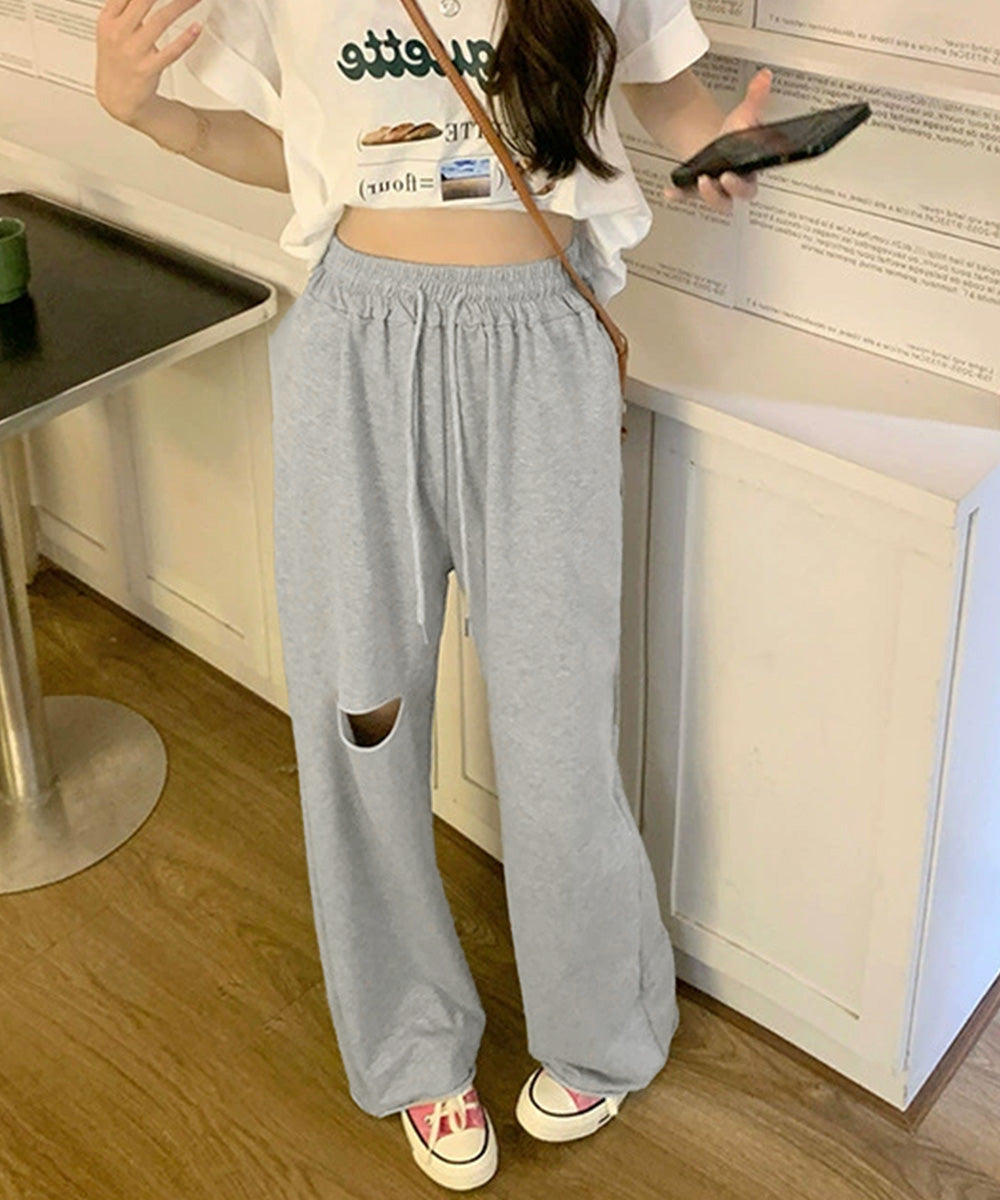 ダメージ スウェットパンツ レディース