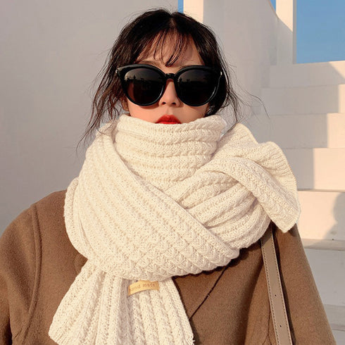 ニットマフラー ストール レディース秋冬 手編み風 ニットボリュームマフラー 防暖 ふんわり シンプル 無地 ニット 男女兼用 防寒グッズ カラバリ豊富 通勤通学 1ZHENZHI-001