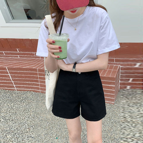 ハイウエスト カラーショートパンツ 韓国 レディース 大人カジュアルショーパン 春秋夏 ボトムス 美脚脚長ホットパンツ ベーシック着やせ 20代30代40代短パン 1ZHJF-032