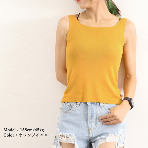 タンクトップ スクエアネックサマーニット シンプル ニットトップス ノースリーブ 夏トップス レディース 春秋 大人可愛い 無地韓国ニットインナー 着回しオシャレ 1ZHJF-034