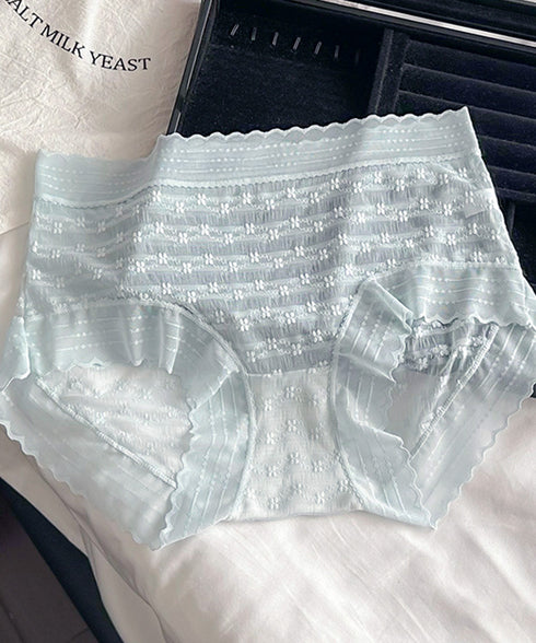 ショーツレディース レースショーツ透け感 スタンダードショーツ食い込まない ヒップアップ美尻 ハイウエストスカラップショーツストレッチ ノンストレスインナー通気性 21NEIKU-006