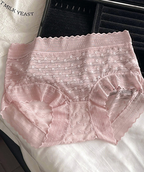 ショーツレディース レースショーツ透け感 スタンダードショーツ食い込まない ヒップアップ美尻 ハイウエストスカラップショーツストレッチ ノンストレスインナー通気性 21NEIKU-006