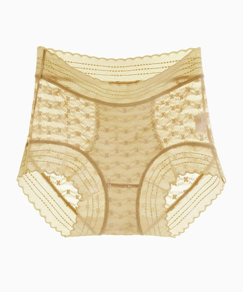 ショーツレディース レースショーツ透け感 スタンダードショーツ食い込まない ヒップアップ美尻 ハイウエストスカラップショーツストレッチ ノンストレスインナー通気性 21NEIKU-006