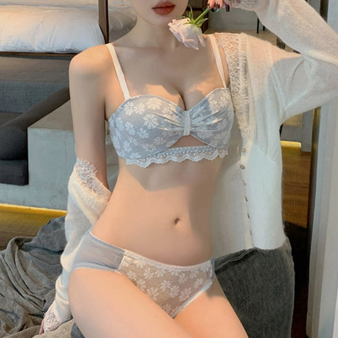 花柄刺しゅう レース ランジェリーセット ブラジャーショーツ上下セット レディース 盛れる脇高インナー 谷間ブラ ショーツ 小胸下着セット 脇スッキリ ブラセット 21NEIYI-037