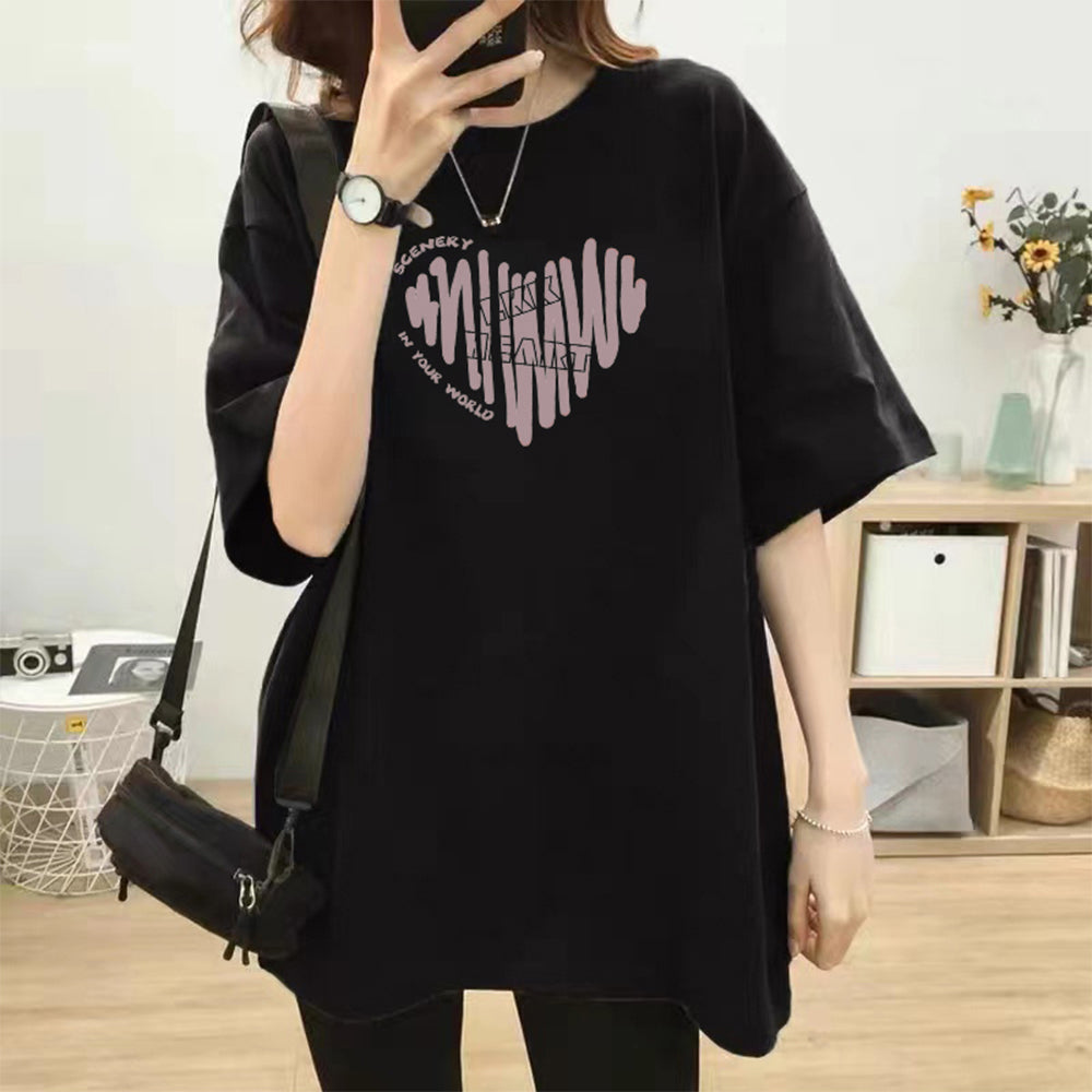半袖Tシャツレディース 夏 ロゴ 韓国風 ブラック