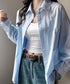 シャツレディースオーバーサイズ長袖シャツ シンプルシャツ全9色 オフィスカジュアル ベーシックシャツ 重ね着 無地トップスチュニック羽織り 体型カバー 春夏秋 服 21SHANGYI-092